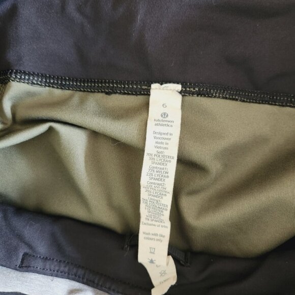 Lululemon Inspire Crop Chevron Shuffle Fatigue Green Cropped Leggings Yoga Gym - Picture 11 of 12